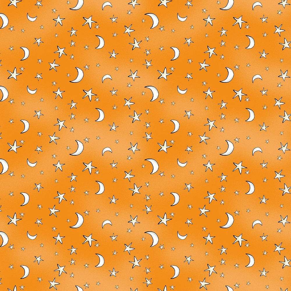 Halloween Parade Moon and Stars in Orange