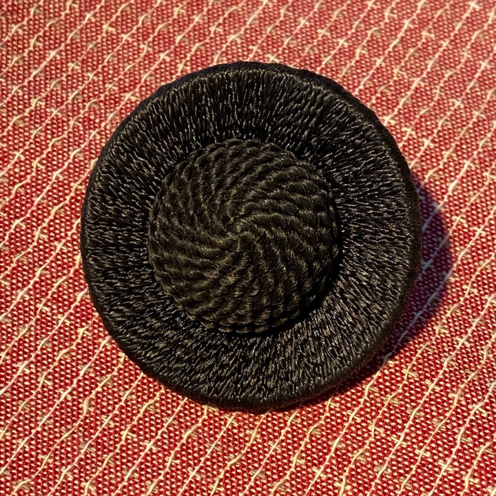 Vintage Black Woven Coat Buttons Set of 2