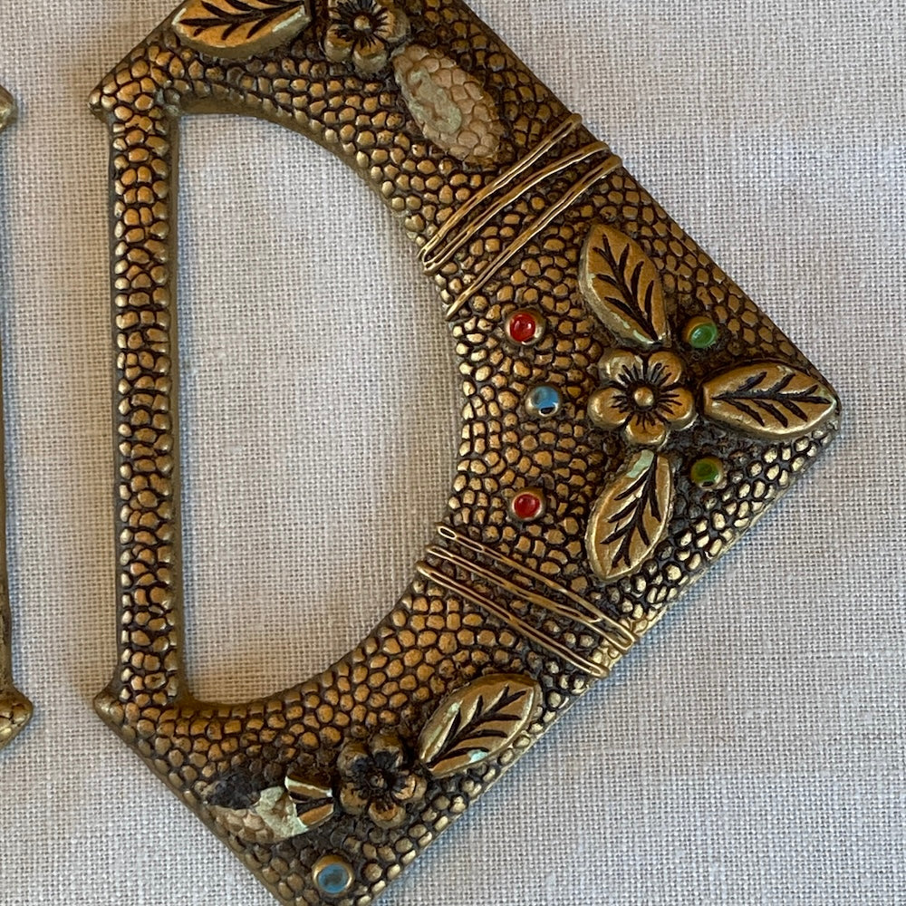 Vintage Sash Buckle with Flowers