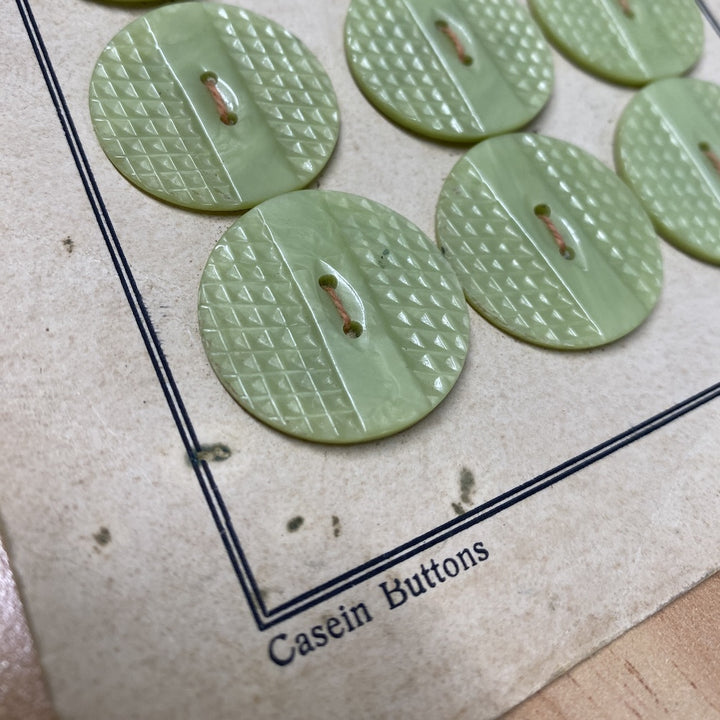 1940's-1950's Green Casein Buttons on Card