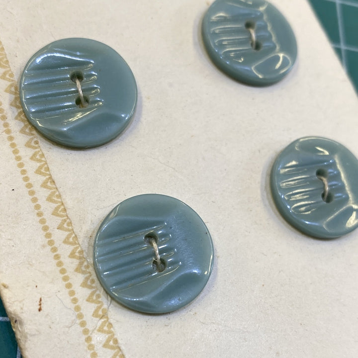 1940's Duck Egg Blue Buttons on Card x 9