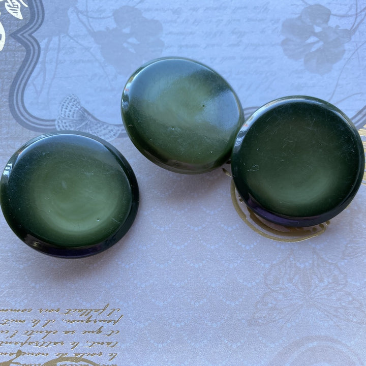 3 Hunter Green Coat Buttons 35mm