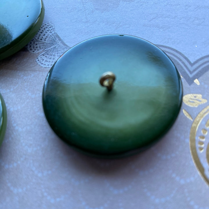 3 Hunter Green Coat Buttons 35mm