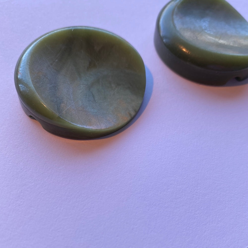 1950's  Moulded Light Green Coat Buttons 33mm