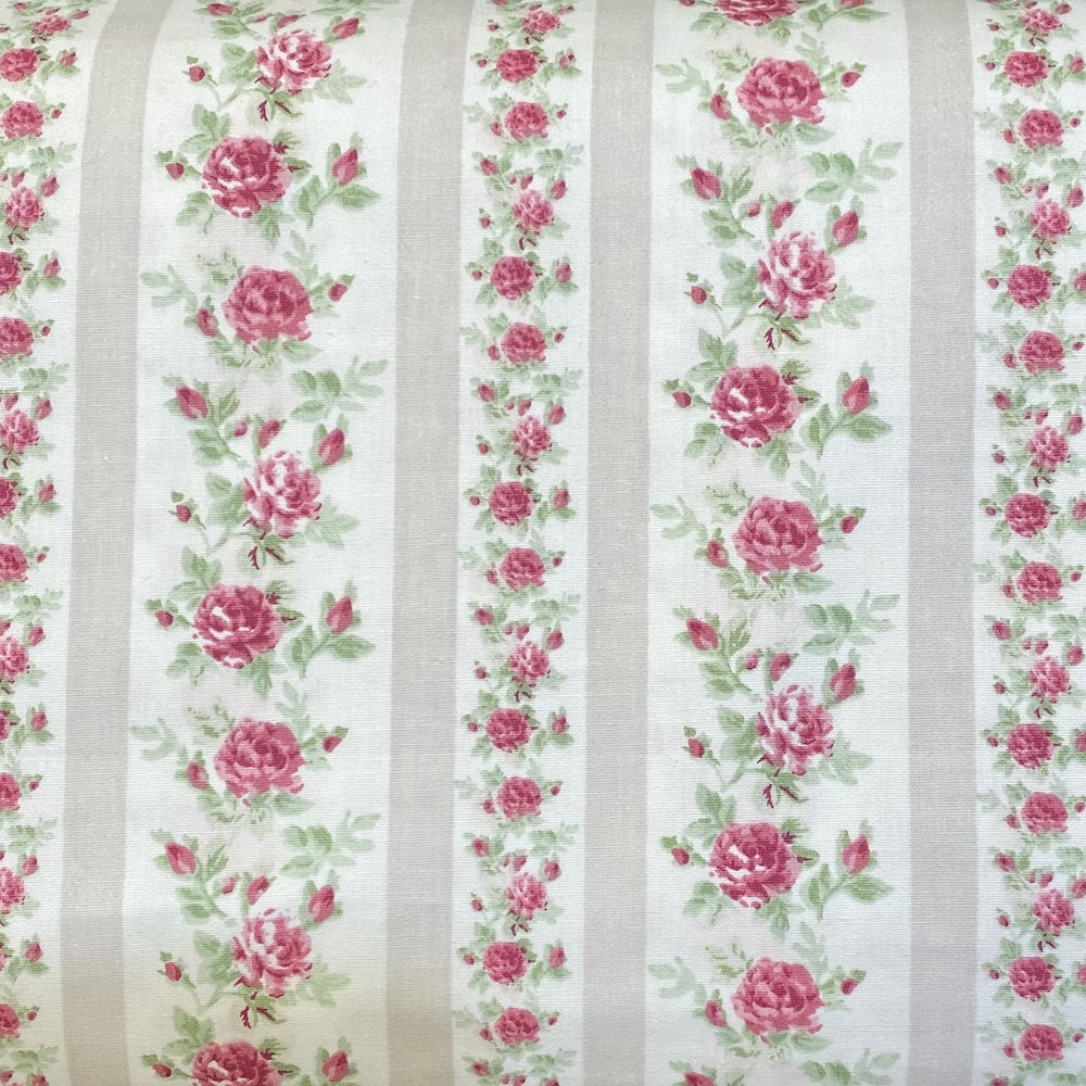 Vintage Rose Trellis Stripe