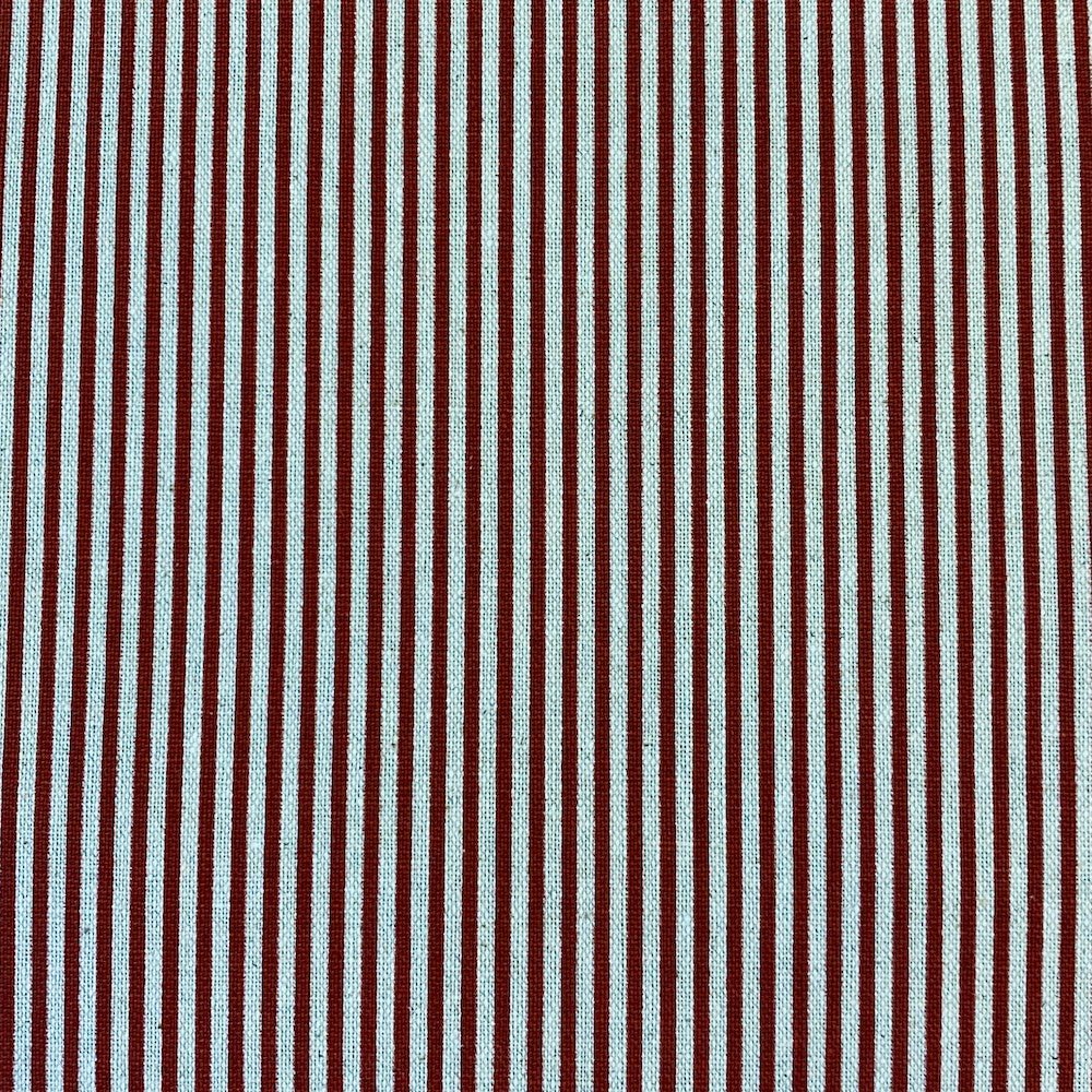 Red Stripe on Natural Linen