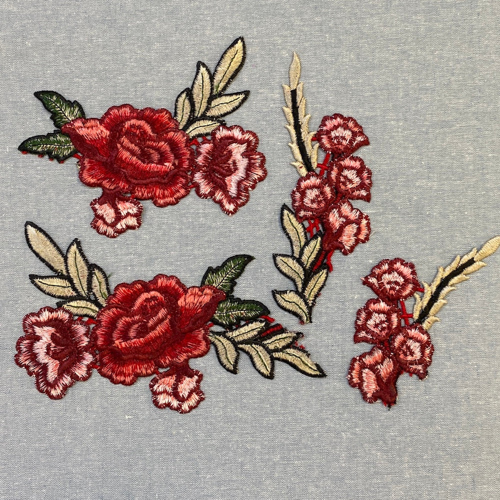 Sew on Large Roses Patch / Motif