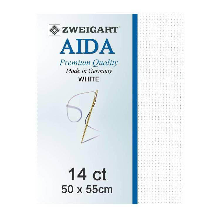 Zweigart Aida 14ct - White 50 x 55cm