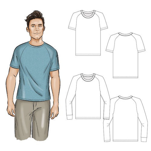 Tadah Patterns - Men's Raglan Tee | Stitchbird Fabrics